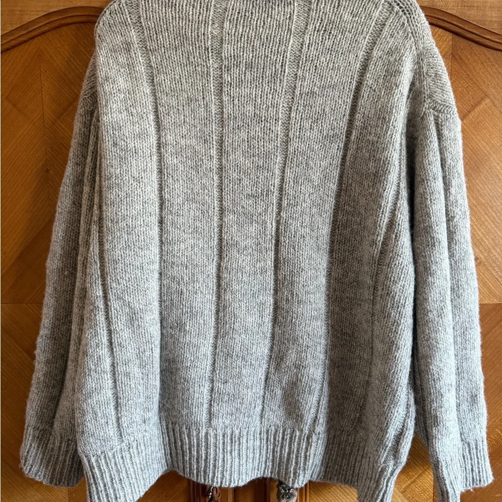 Nygårdsanna (100% undyed British Wool) Cable Knit Cardigan Sweater - Picture 3 of 6